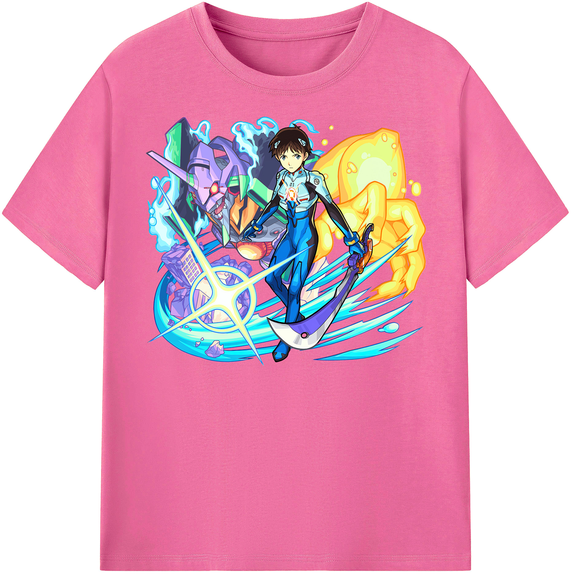 （画像用） EVA 新世紀エヴァンゲリオン レディースカジュアルプリントTシャツ（綿100％）